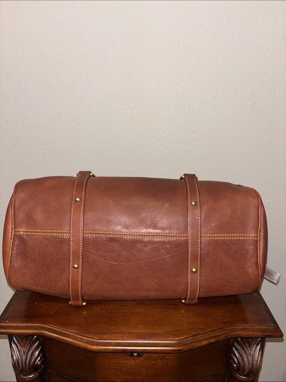 Dooney & Bourke Florentine Chestnut Brown Leather Satchel 15”
